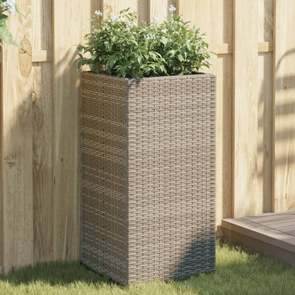 Pflanzkübel 2 Stk. Grau 40x40x80 cm Poly Rattan