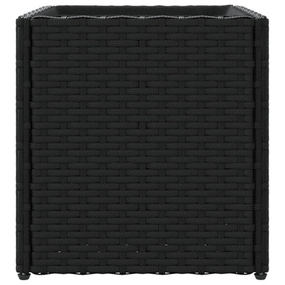 Pflanzkübel 2 Stk. Schwarz 36x30x32 cm Poly Rattan