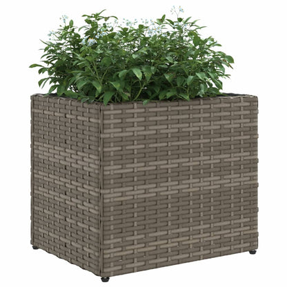 Pflanzkübel 2 Stk. Grau 36x30x32 cm Poly Rattan