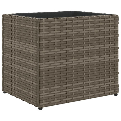 Pflanzkübel 2 Stk. Grau 36x30x32 cm Poly Rattan