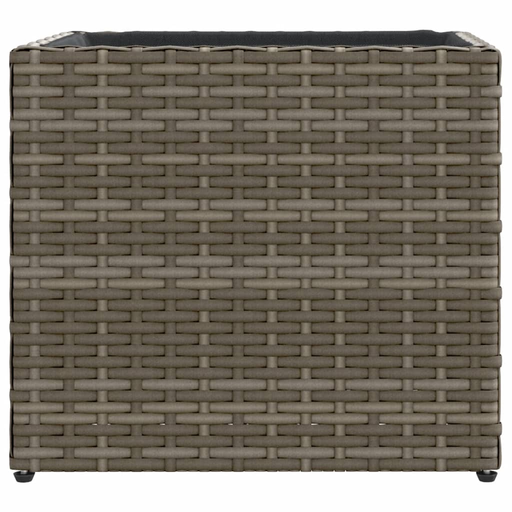 Pflanzkübel 2 Stk. Grau 36x30x32 cm Poly Rattan