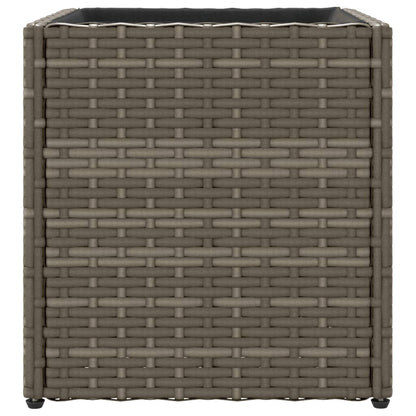 Pflanzkübel 2 Stk. Grau 36x30x32 cm Poly Rattan