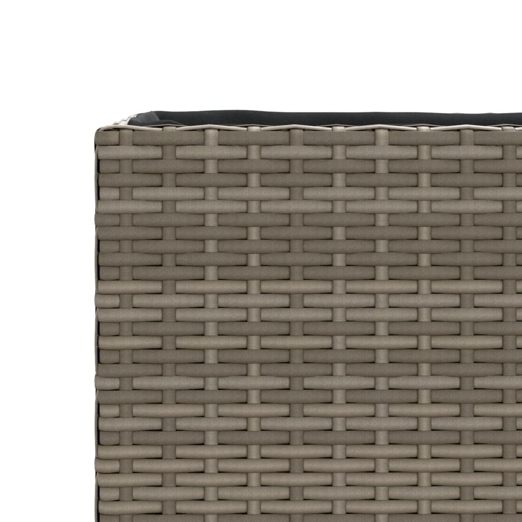 Pflanzkübel 2 Stk. Grau 36x30x32 cm Poly Rattan