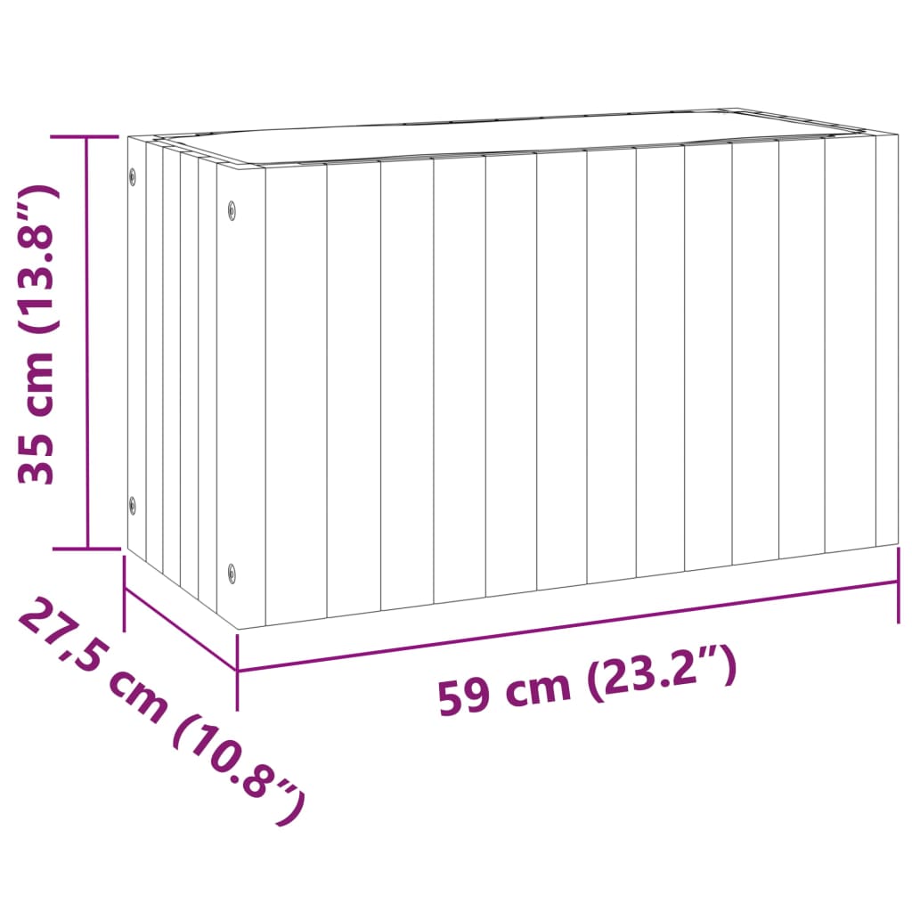 Pflanzkübel 59x27,5x35 cm Massivholz Akazie