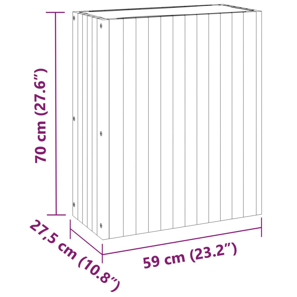 Pflanzkübel 59x27,5x70 cm Massivholz Akazie