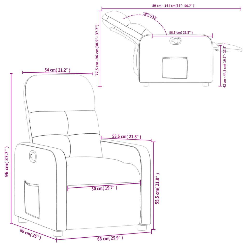 Relaxsessel Braun Stoff