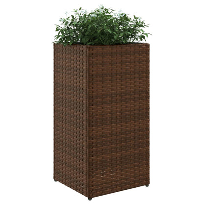 Pflanzkübel Braun 30x30x60 cm Poly Rattan