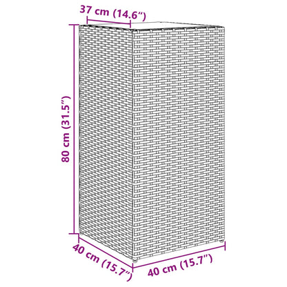 Pflanzkübel Schwarz 40x40x80 cm Poly Rattan