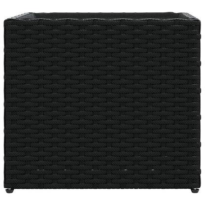 Pflanzkübel Schwarz 36x30x32 cm Poly Rattan