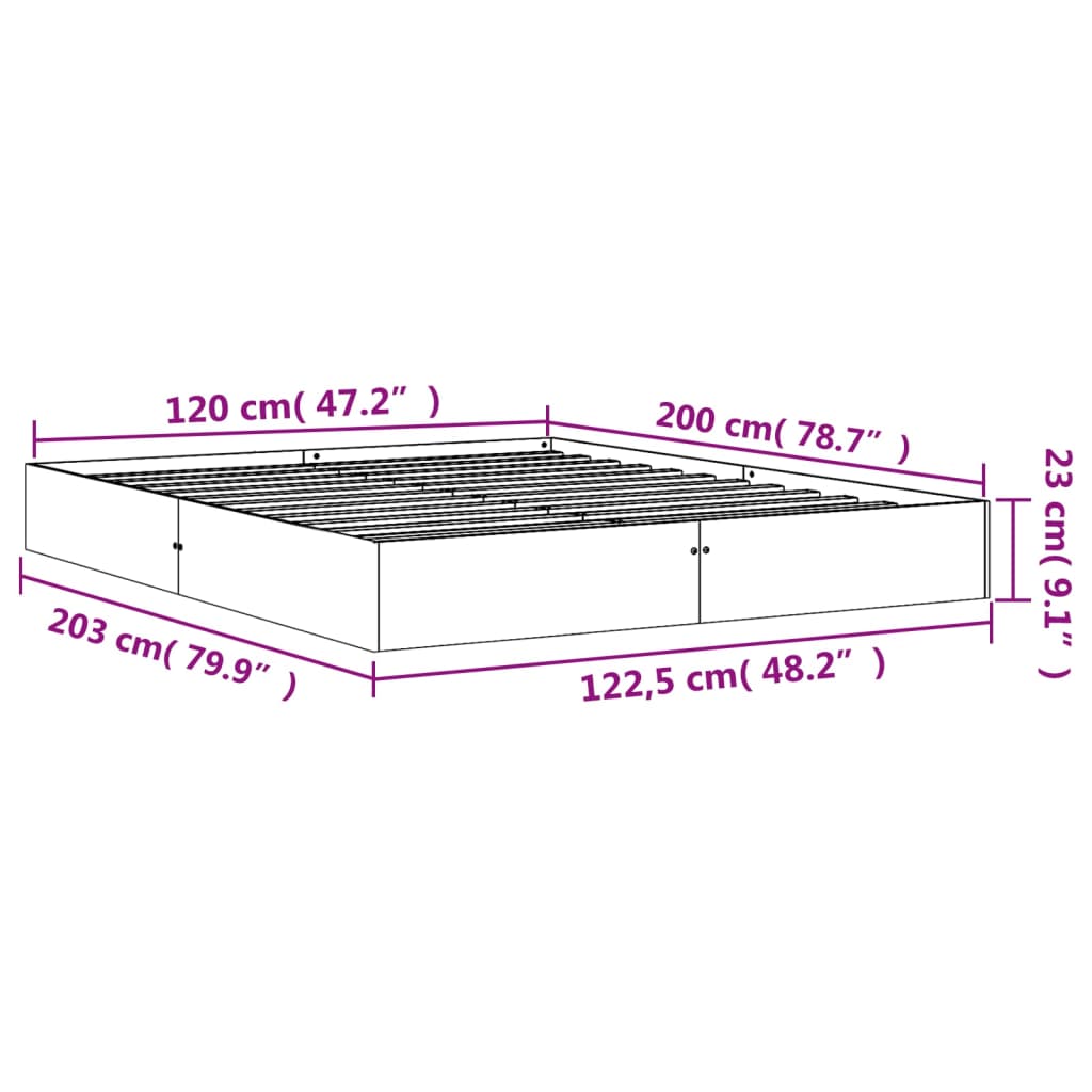 Massivholzbett ohne Matratze Wachsbraun 120x200 cm Kiefernholz