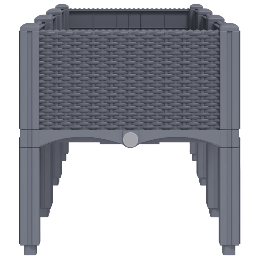 Pflanzkasten mit Beinen Grau 120x40x42 cm PP