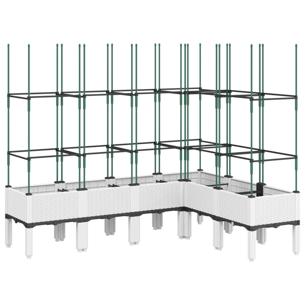 Pflanzkübel mit Rankgitter Weiß 160x120x142,5 cm PP