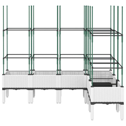 Pflanzkübel mit Rankgitter Weiß 160x120x142,5 cm PP