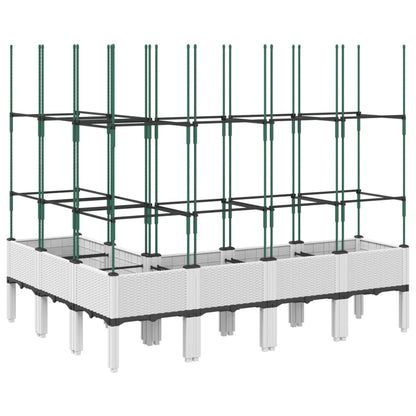 Pflanzkübel mit Rankgitter Weiß 160x120x142,5 cm PP