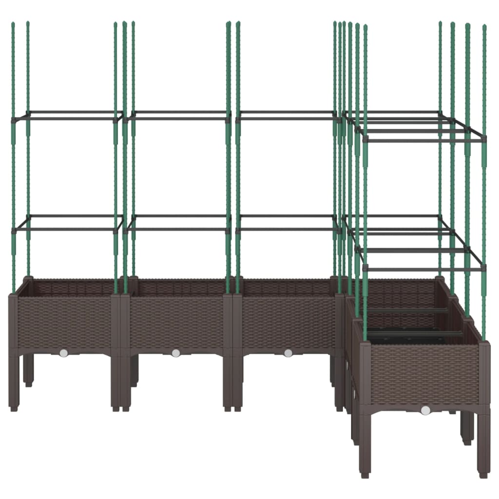 Pflanzkübel mit Rankgitter Braun 160x120x142,5 cm PP