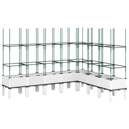 Pflanzkübel mit Rankgitter Weiß 200x160x142,5 cm PP