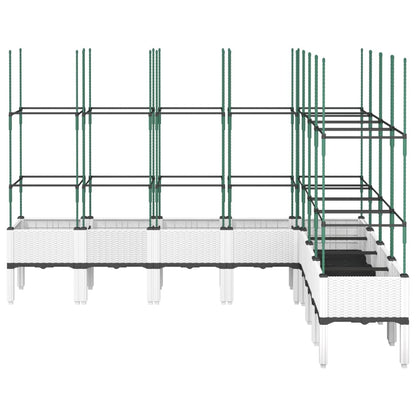 Pflanzkübel mit Rankgitter Weiß 200x160x142,5 cm PP