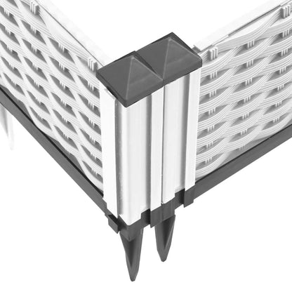 Pflanzkasten mit Erdspießen Weiß 42,5x42,5x28,5 cm PP