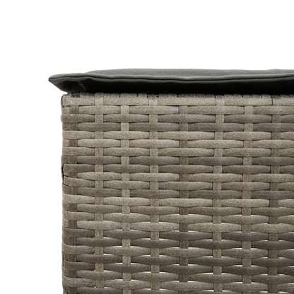 Garten-Barhocker mit Kissen 2 Stk. Grau Poly Rattan