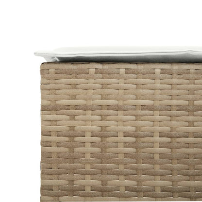 Garten-Barhocker mit Kissen 2 Stk. Beige Poly Rattan