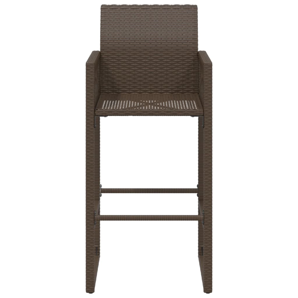 Garten-Barhocker 2 Stk. Braun Poly Rattan