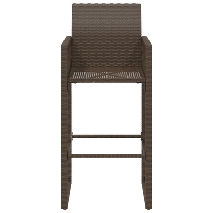 Garten-Barhocker 2 Stk. Braun Poly Rattan