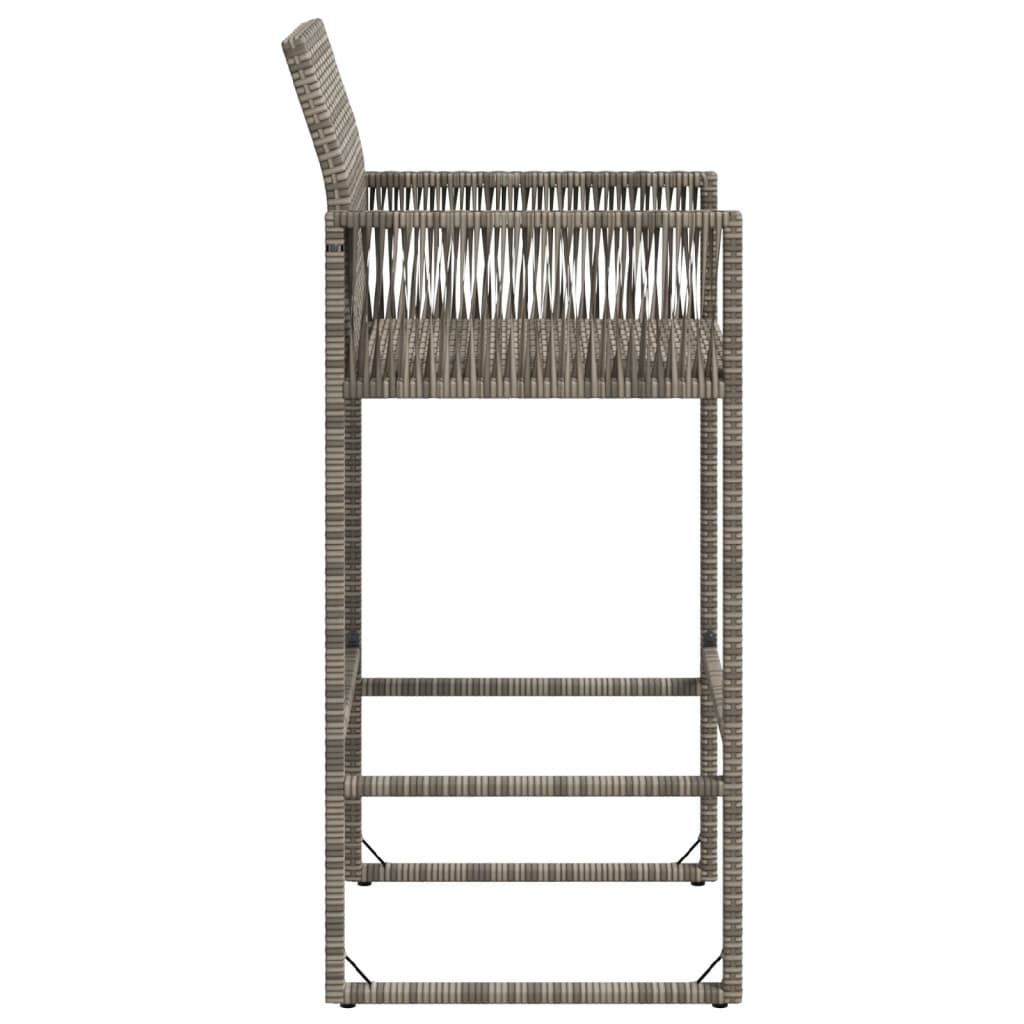 Garten-Barhocker 2 Stk. Grau Poly Rattan