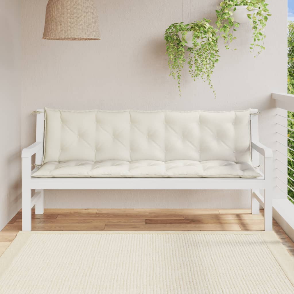 Gartenbank-Auflagen 2 Stk. Melange Creme 180x50x7 cm Stoff