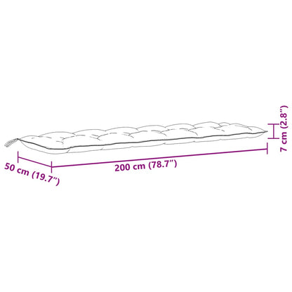 Gartenbank-Auflagen 2 Stk. Melange Hellgrau 200x50x7 cm Stoff