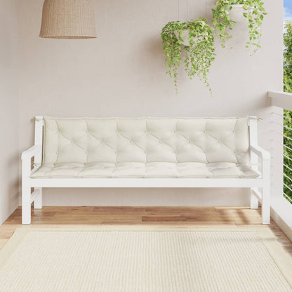 Gartenbank-Auflagen 2 Stk. Melange Creme 200x50x7 cm Stoff