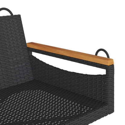 Hängebank Schwarz 109x62x40 cm Poly Rattan