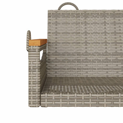 Hängebank Grau 109x62x40 cm Poly Rattan