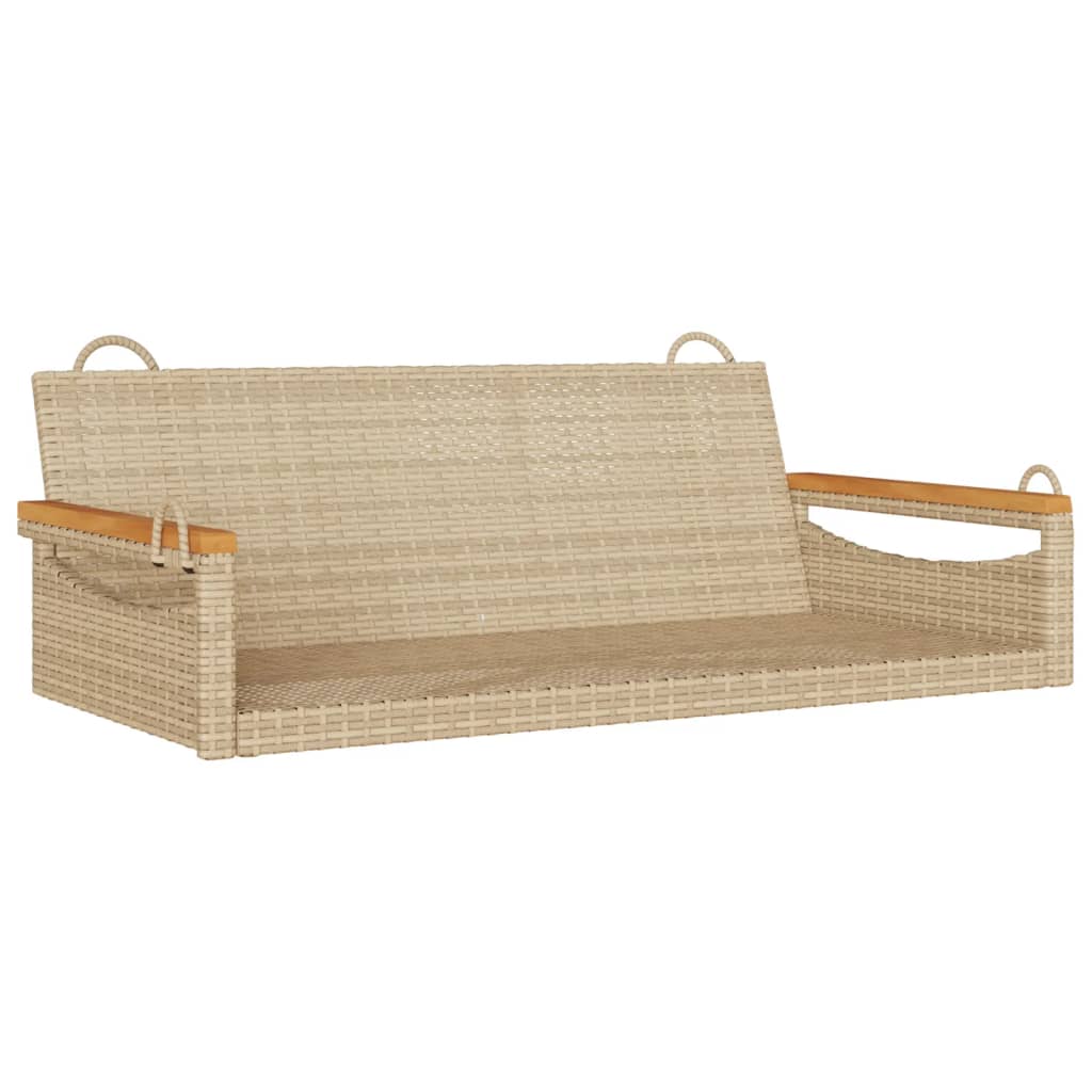 Hängebank Beige 109x62x40 cm Poly Rattan