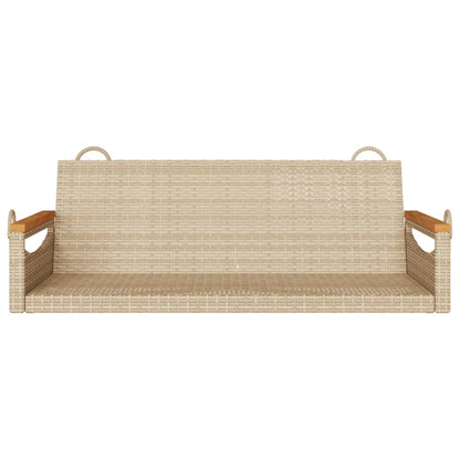 Hängebank Beige 109x62x40 cm Poly Rattan