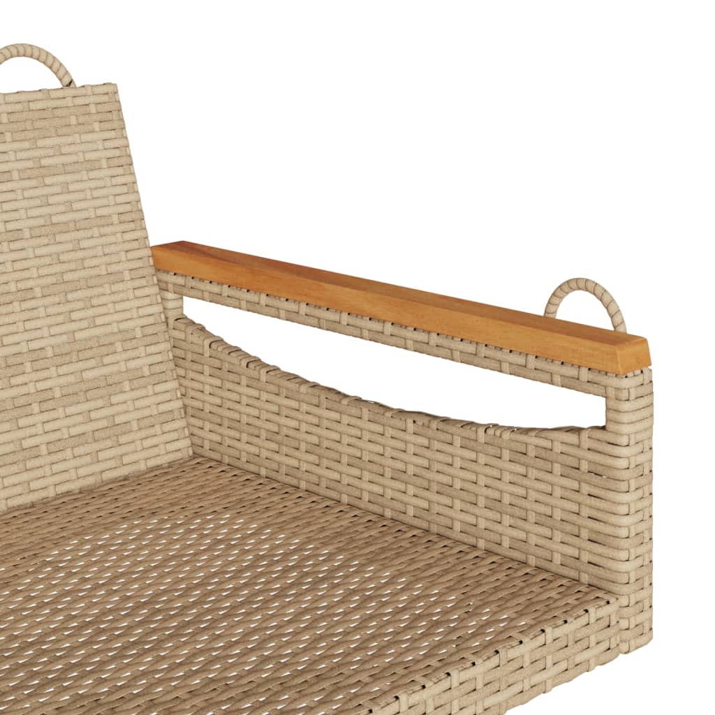 Hängebank Beige 109x62x40 cm Poly Rattan