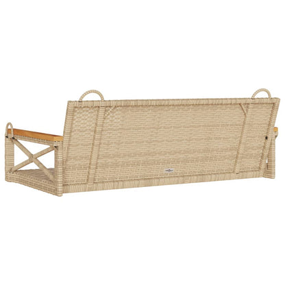 Hängebank Beige 109x62x40 cm Poly Rattan