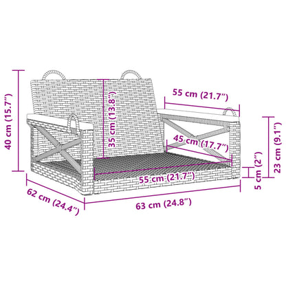 Hängesessel Schwarz 63x62x40 cm Poly Rattan