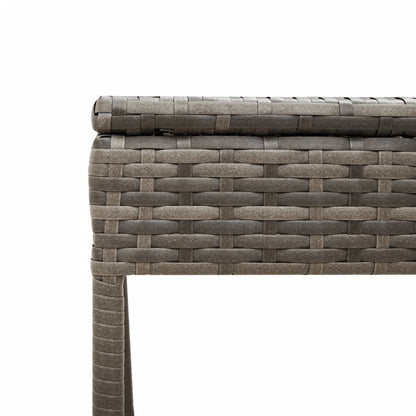 Sonnenliegen 2 Stk. mit Tisch Grau Poly Rattan