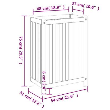 Pflanzkübel mit Einlage 54x31x75 cm Massivholz Akazie