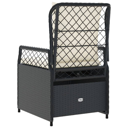 Gartensessel 2 Stk. Verstellbar Schwarz Poly Rattan