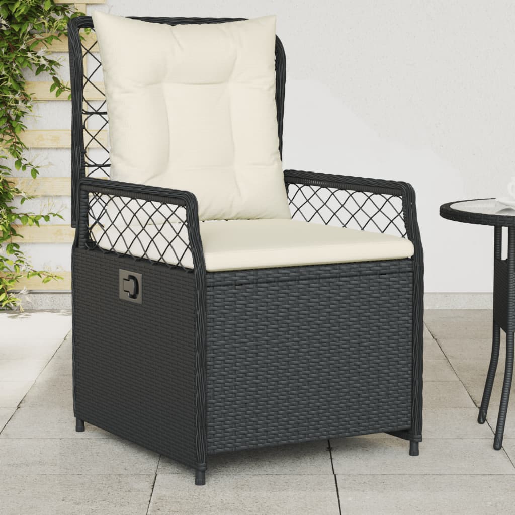 Gartensessel 2 Stk. Verstellbar Schwarz Poly Rattan