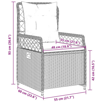 Gartensessel 2 Stk. Verstellbar Braun Poly Rattan