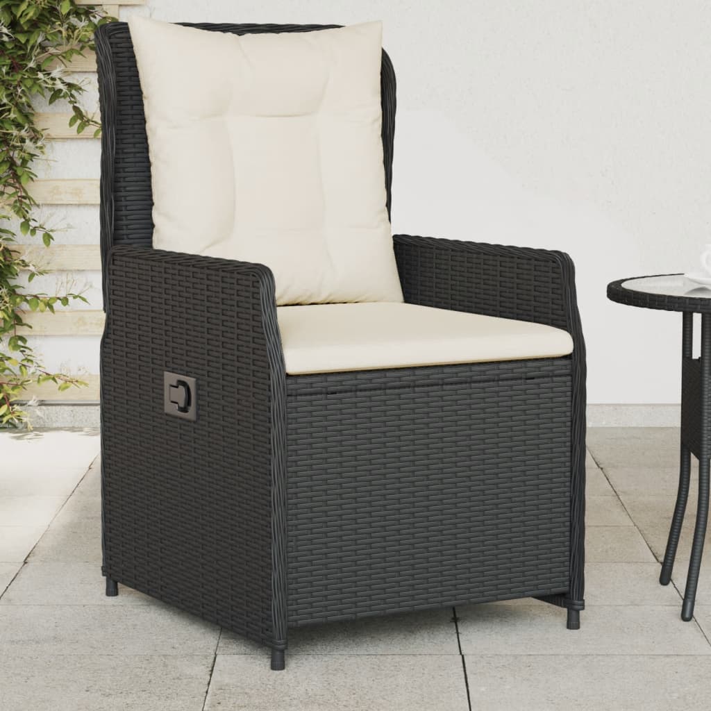 Gartensessel 2 Stk. Verstellbar Schwarz Poly Rattan