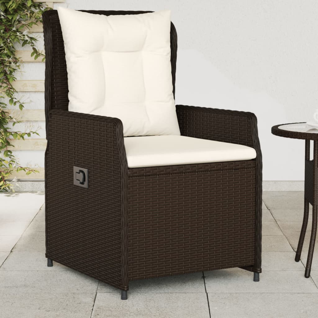 Gartensessel 2 Stk. Verstellbar Braun Poly Rattan