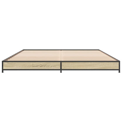 Bettgestell Sonoma-Eiche 120x190 cm Holzwerkstoff und Metall