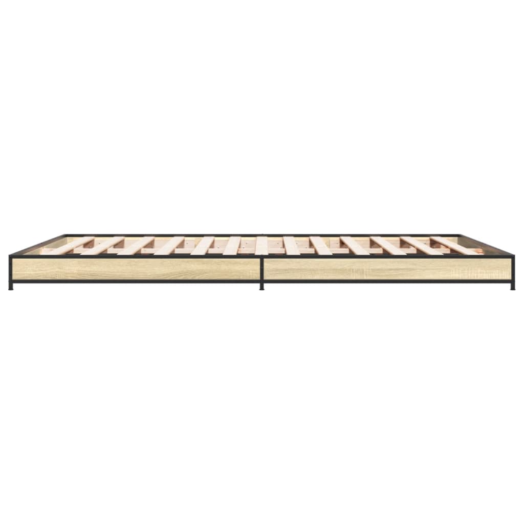 Bettgestell Sonoma-Eiche 120x190 cm Holzwerkstoff und Metall