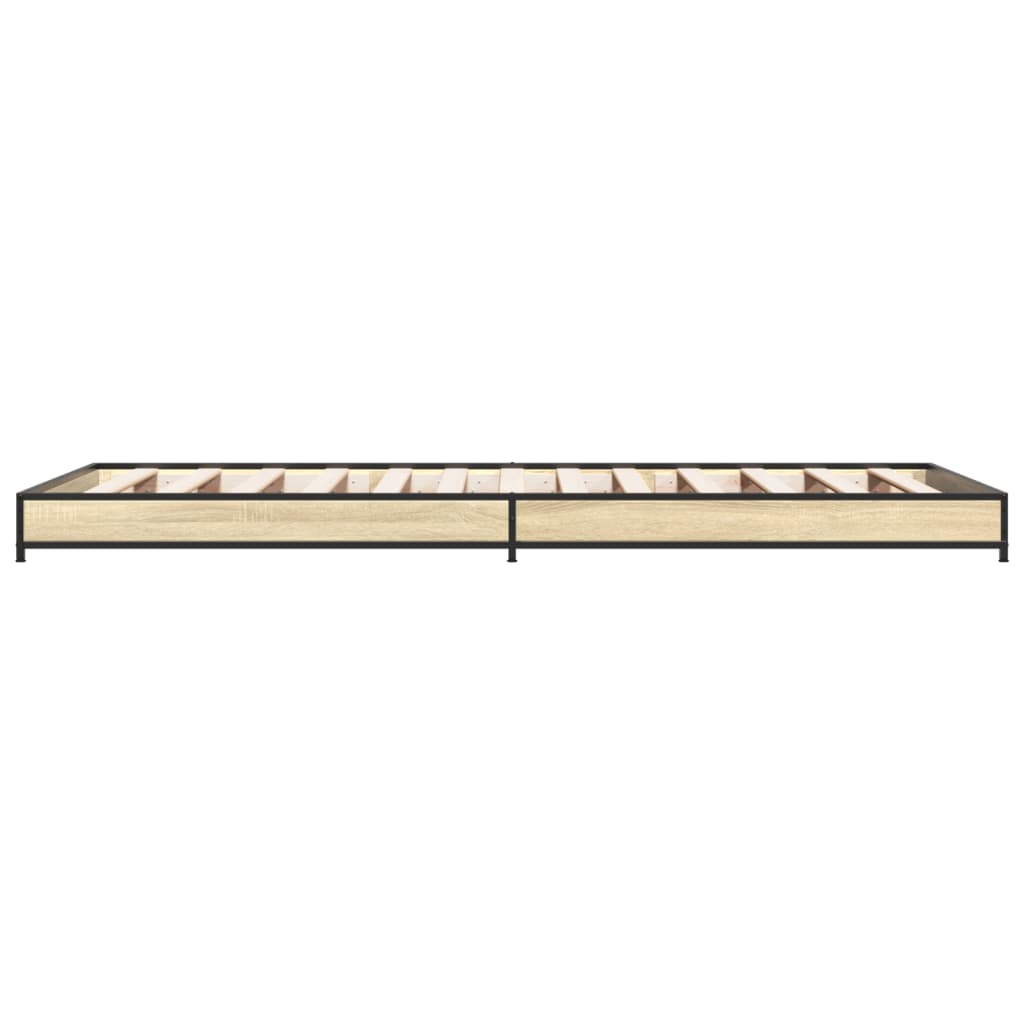 Bettgestell Sonoma-Eiche 90x190 cm Holzwerkstoff und Metall