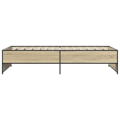 Bettgestell Sonoma-Eiche 90x190 cm Holzwerkstoff und Metall