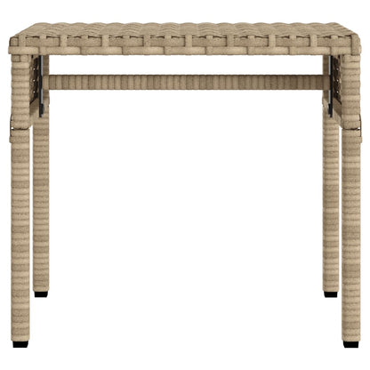 Sonnenliegen 2 Stk. mit Dach und Tisch Beige Poly Rattan