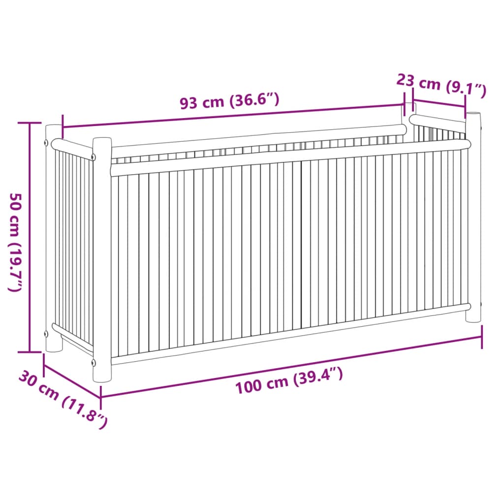 Pflanzkübel 100x30x50 cm Bambus